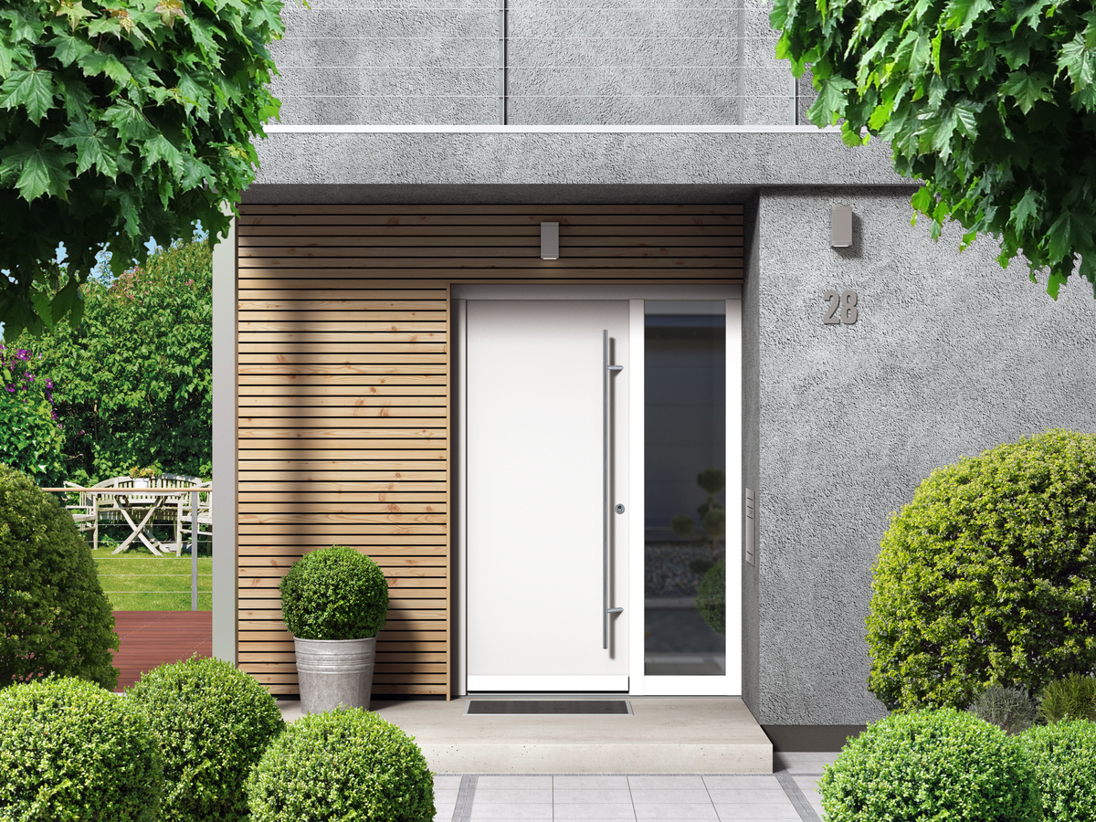porte d'entrée aluminium mixte bois